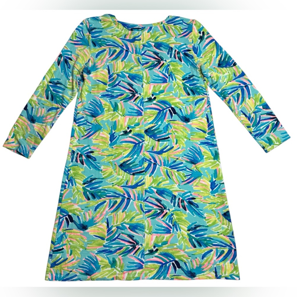 Lilly Pulitzer Palm Blue Green Devon Dress Serenity Now Womens Small - Picture 6 of 9